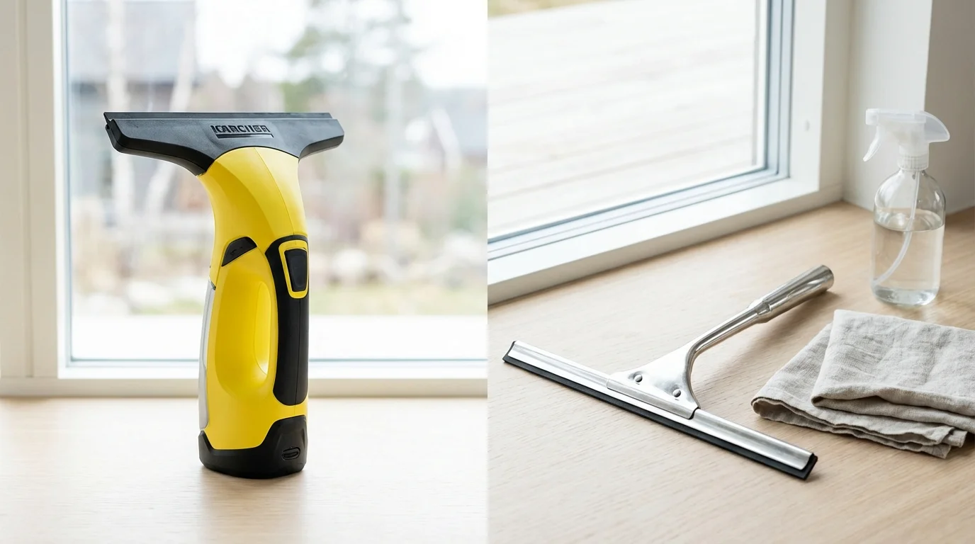 Kärcher fönsterputsare vs traditionell skrapa — vilken ger ren rutor utan ränder?